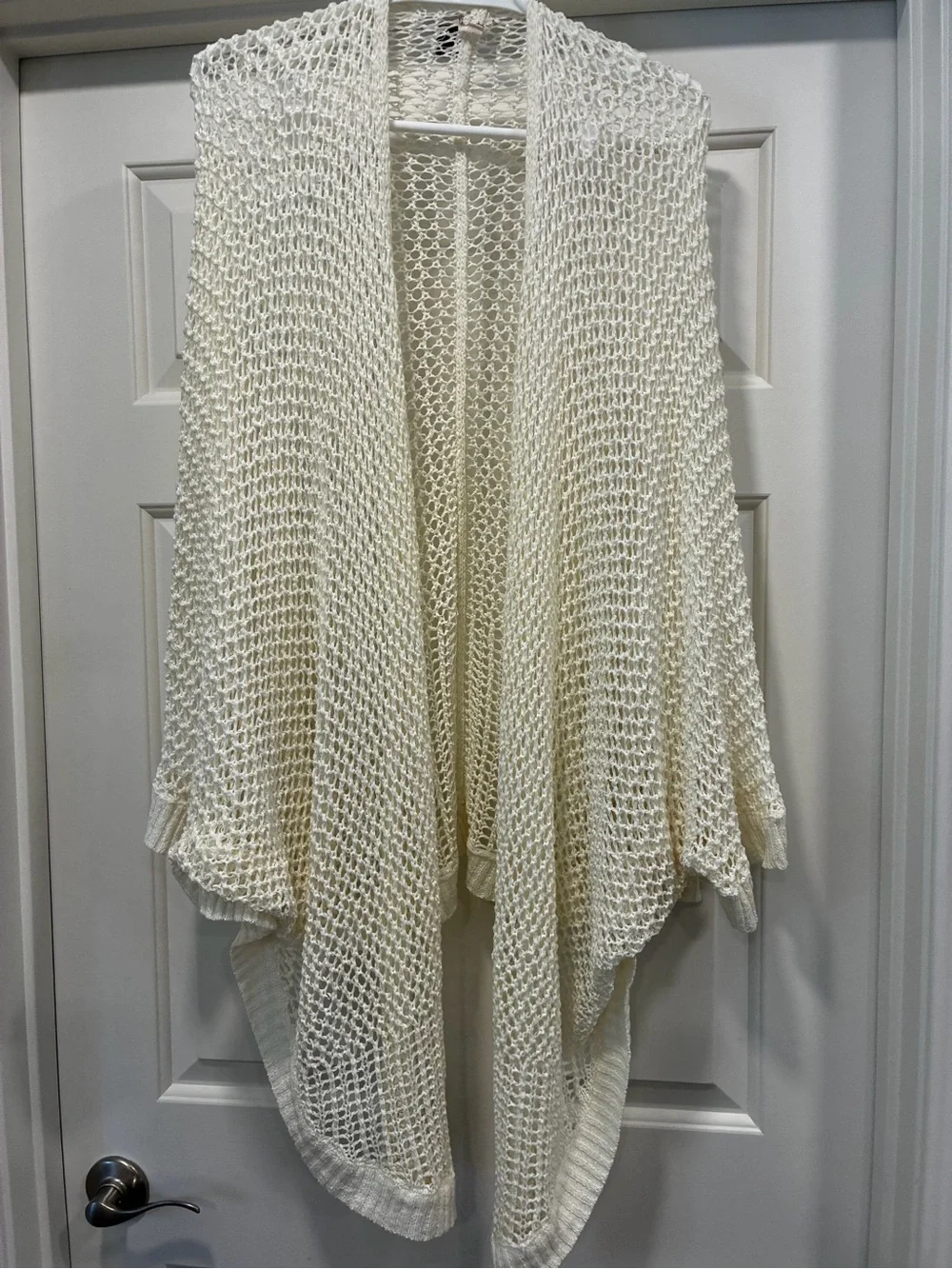 Open-Knit Ivory Throw Coverlet - Lightweight Draped Accent